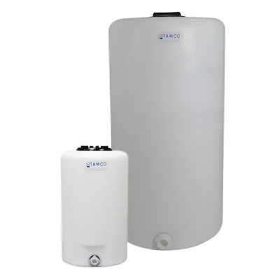 10 Gallon Tamco® Vertical Natural PE Tank with 8" Gasketed Lid & 3/4" Fitting - 13" Dia. x 22" Hgt.