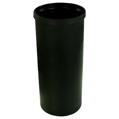 15 Gallon Black LLDPE Cylindrical Tamco® Heavy-Wall Graduated Tank with External Flange - 13" Dia. x 30" Hgt. (Cover Sold Separately)