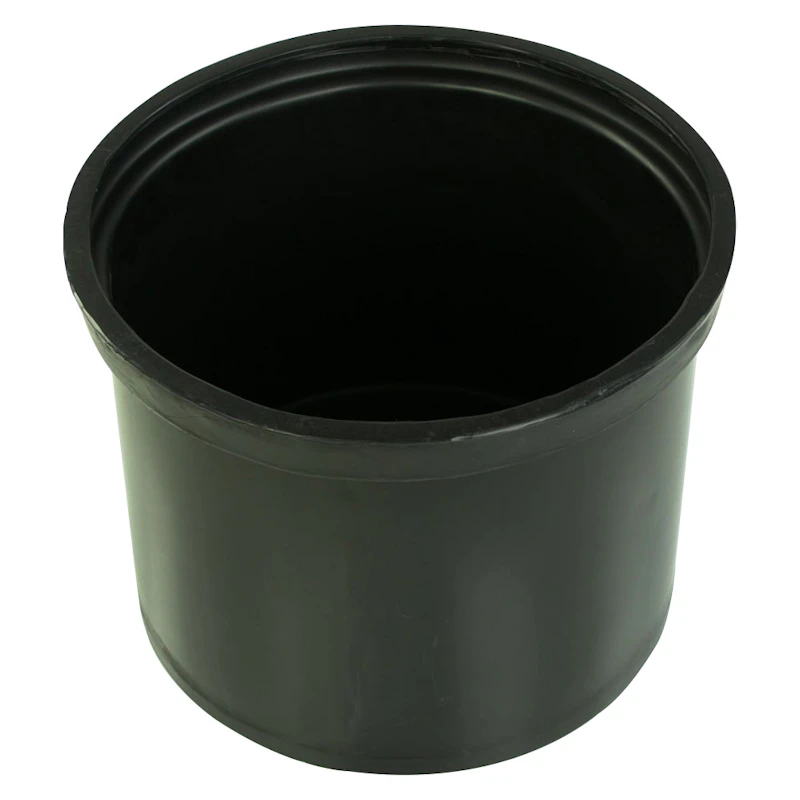 14 Gallon Black LLDPE Cylindrical Tamco® Heavy-Wall Graduated Tank with External Flange - 18" Dia. x 15" Hgt. (Cover Sold Separately)