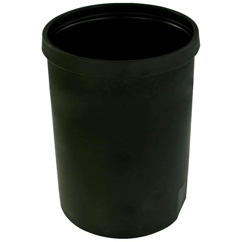 25 Gallon Black LLDPE Cylindrical Tamco® Heavy-Wall Graduated Tank with External Flange - 19" Dia. x 26" Hgt. (Cover Sold Separately)