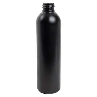 8 oz. Black HDPE Cosmo Bottle 24/410 Neck (Cap Sold Separately)