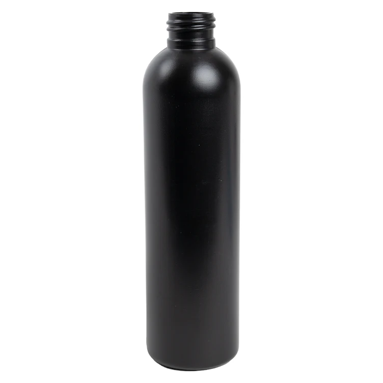 8 oz. Black HDPE Cosmo Bottle 24/410 Neck (Cap Sold Separately)