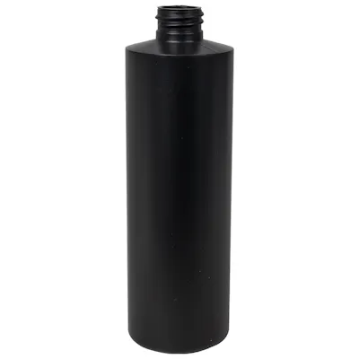 16 oz. Black HDPE Cylindrical Sample Bottle with 28/410 Neck (Cap Sold Separately)