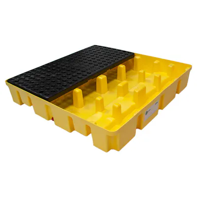 Poly-Slim-Line™ 6000 4-Drum Spill Pallet without Drain 49" L x 49" W x 8.75" Hgt.