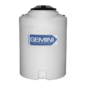 Gemini® 15 Gallon Natural LLDPE Dual Containment Tank (1.9 Specific Gravity) with Domed Top & 8" Twist Lid - 19-1/2" Dia. x 28-3/4" Hgt.