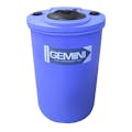 Gemini® 40 Gallon Blue LLDPE Dual Containment Tank (1.5 Specific Gravity) with Flat Top & 8" Twist Lid - 23-1/2" Dia. x 39-1/2" Hgt.