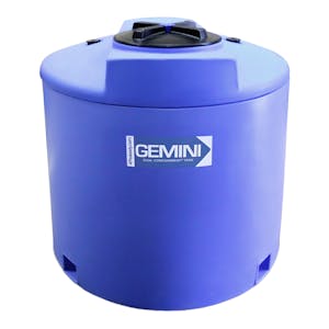 Gemini® 220 Gallon Blue LLDPE Dual Containment Tank (1.5 Specific Gravity) with Domed Top & 16" Twist Lid - 48" Dia. x 48" Hgt.