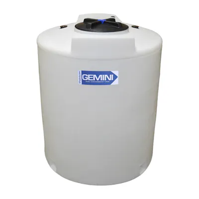320 Gallon Natural LLDPE Cylindrical Gemini Dual Containment® Tank (1.9 Specific Gravity) with Domed Top & 16" Twist Lid - 48" Dia. x 60-1/2" Hgt.