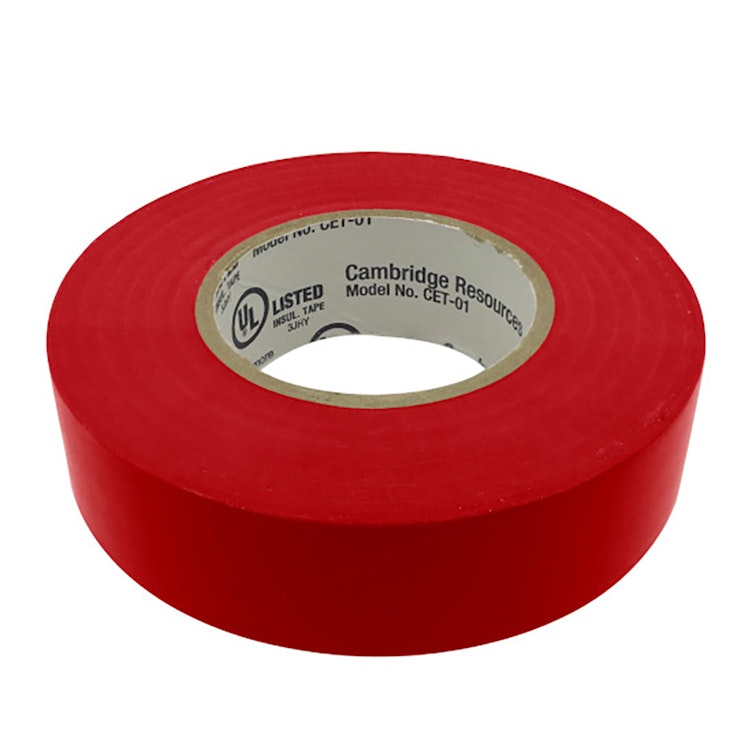 3/4" W x 22 Yd. L x 7 mil Thick Red Vinyl Electrical Tape  - Package of 6