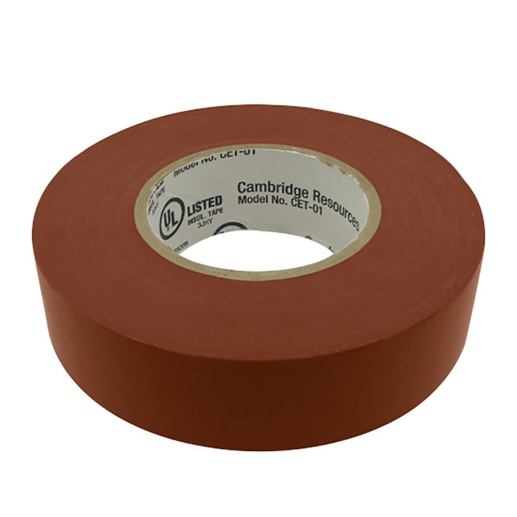 3/4" W x 22 Yd. L x 7 mil Thick Brown Vinyl Electrical Tape  - Package of 6