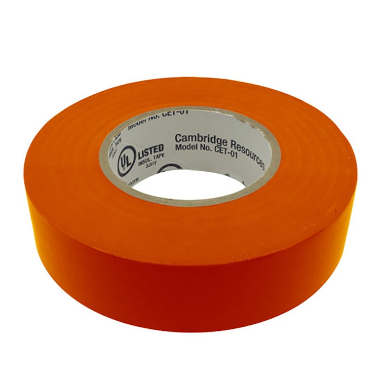 3/4" W x 22 Yd. L x 7 mil Thick Orange Vinyl Electrical Tape  - Package of 6