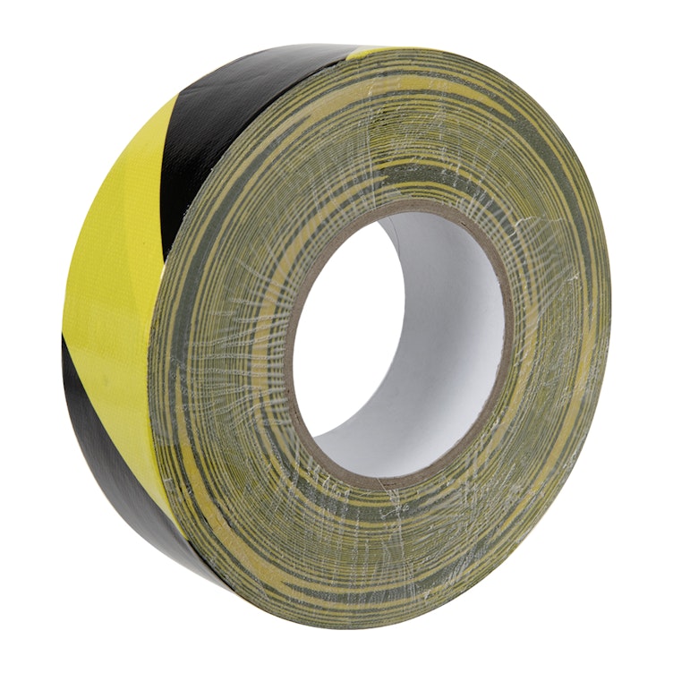 2" W x 60 yd. L x 11.8 mil Thick Black & Yellow Striped Heavy-Duty Hazard Duct Tape