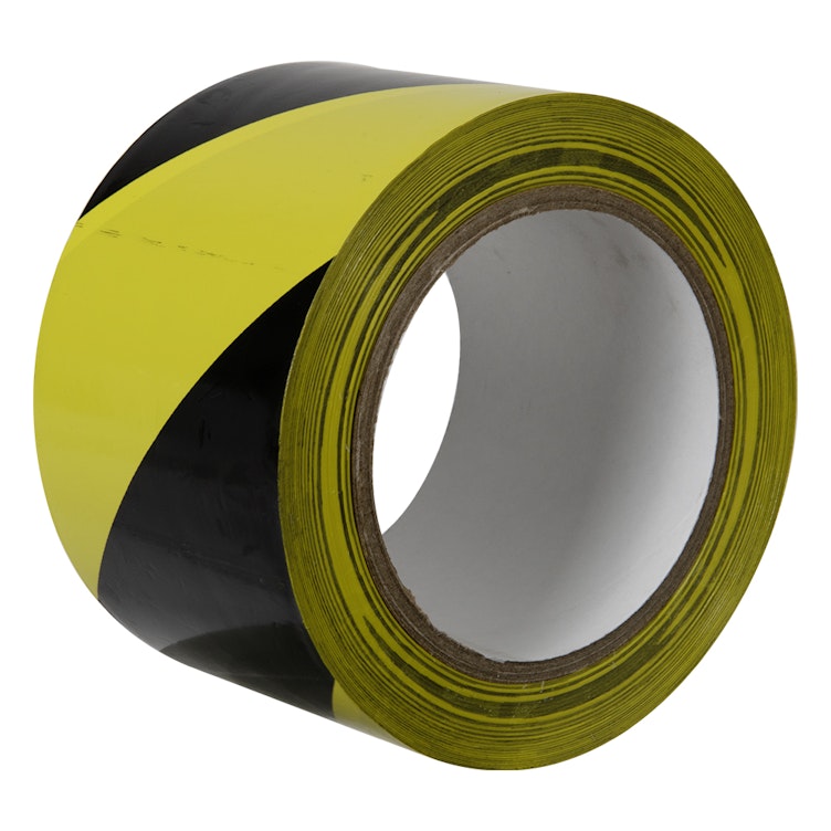 3" W x 36 yd. L x 6 mil Thick Black & Yellow Striped PVC Hazard Tape