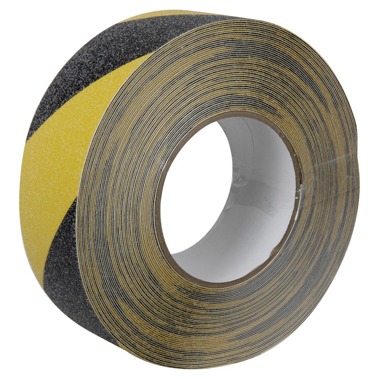 2" W x 20 yd. L x 32 mil Thick Black & Yellow Striped Non-Skid Safety Tape