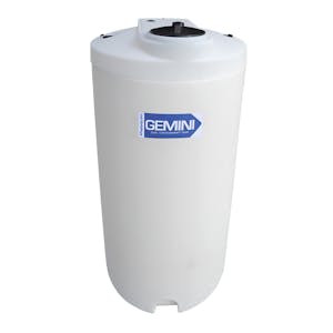 Gemini® 160 Gallon Natural XLPE Dual Containment Tank (1.9 Specific Gravity) with Domed Top & 8" Twist Lid - 34" Dia. x 68" Hgt.