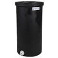 5 Gallon Black LLDPE Cylindrical Tamco® Heavy-Wall Graduated Tank with External Flange & 3/4" Bulkhead Fitting - 11" Dia. x 14" Hgt. (Cover Sold Separately)