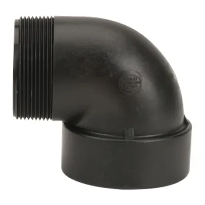 3" MNPT x 3" FNPT Banjo® Black Fiberglass-Reinforced Polypropylene 90° Pipe Street Elbow