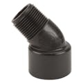 3/4" MNPT x 3/4" FNPT Banjo® Black Fiberglass-Reinforced Polypropylene 45° Pipe Street Elbow