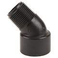 1" MNPT x 1" FNPT Banjo® Black Fiberglass-Reinforced Polypropylene 45° Pipe Street Elbow
