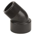 1-1/2" MNPT x 1-1/2" FNPT Banjo® Black Fiberglass-Reinforced Polypropylene 45° Pipe Street Elbow