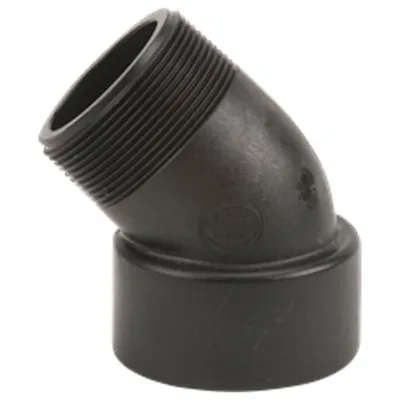 2" MNPT x 2" FNPT Banjo® Black Fiberglass-Reinforced Polypropylene 45° Pipe Street Elbow