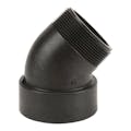 3" MNPT x 3" FNPT Banjo® Black Fiberglass-Reinforced Polypropylene 45° Pipe Street Elbow