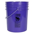 5 Gallon Purple HDPE Premium Round Bucket with Wire Bail Handle & Plastic Hand Grip (Lid sold separately)