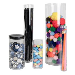 ClearTec Clear Plastic Sealed Bottom Round Packaging Tubes & Caps