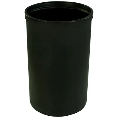 30 Gallon Black LLDPE Cylindrical Tamco® Heavy-Wall Graduated Tank with External Flange - 18" Dia. x 29" Hgt. (Cover Sold Separately)