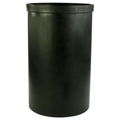 55 Gallon Black LLDPE Cylindrical Tamco® Heavy-Wall Graduated Tank with External Flange - 22" Dia. x 36" Hgt. (Cover Sold Separately)