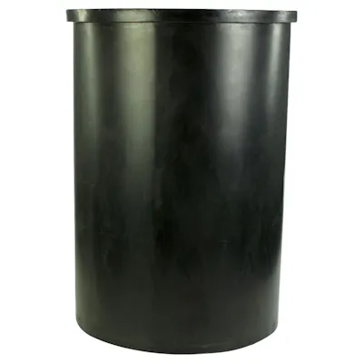 100 Gallon Black LLDPE Cylindrical Tamco® Heavy-Wall Graduated Tank with External Flange - 28" Dia. x 42" Hgt. (Cover Sold Separately)
