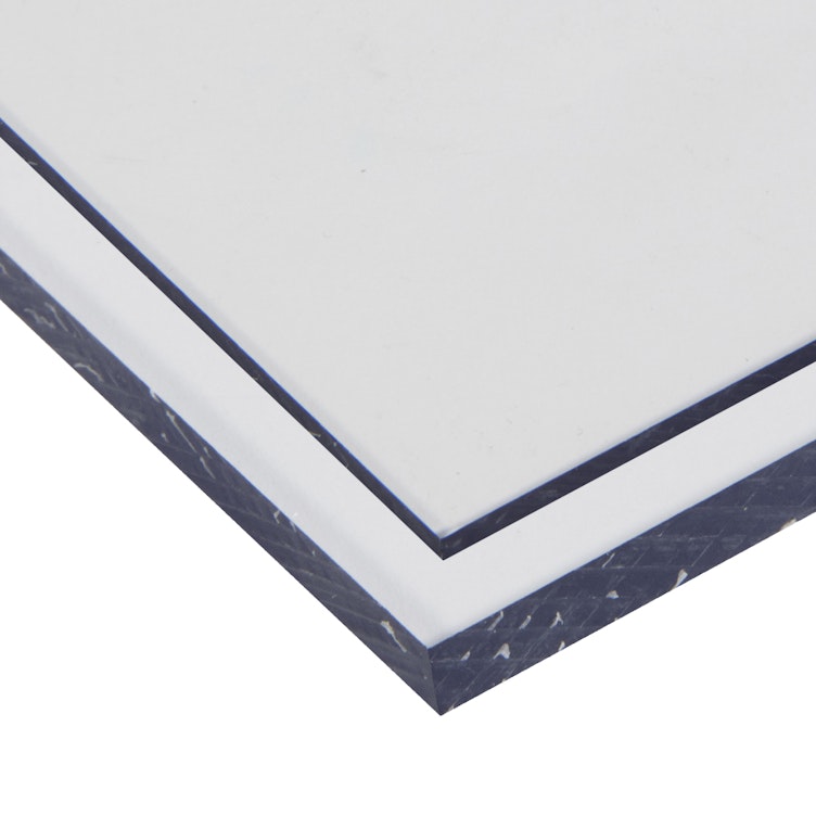 0.472" (12.7mm) x 12" x 48" Gray Post-Consumer Recycled (PCR) Polycarbonate Sheet