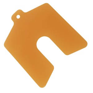 0.001" x 2" x 2" Amber Polyester Slotted Shim - Package of 20