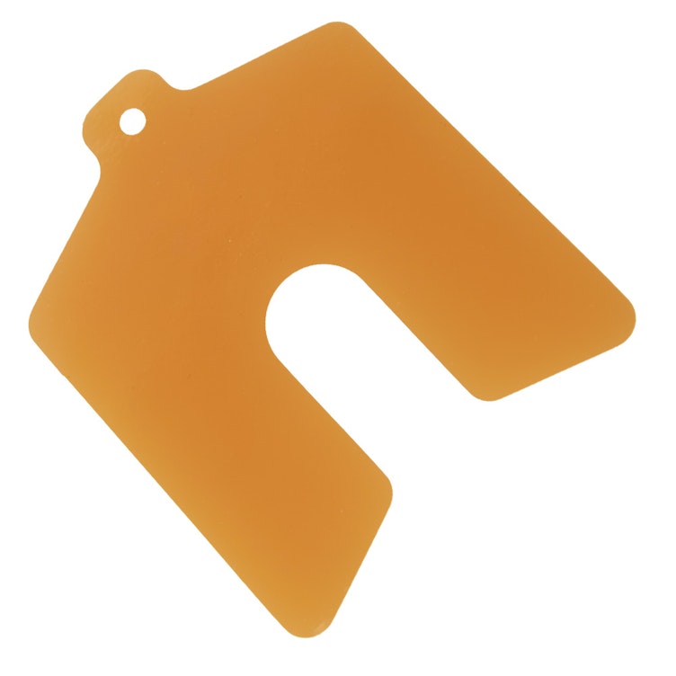 0.001" x 1" x 1" Amber Polyester Slotted Shim - Package of 20