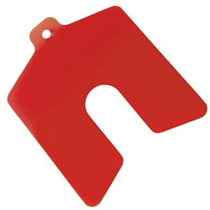 0.002" x 2" x 2" Red Polyester Slotted Shim - Package of 20