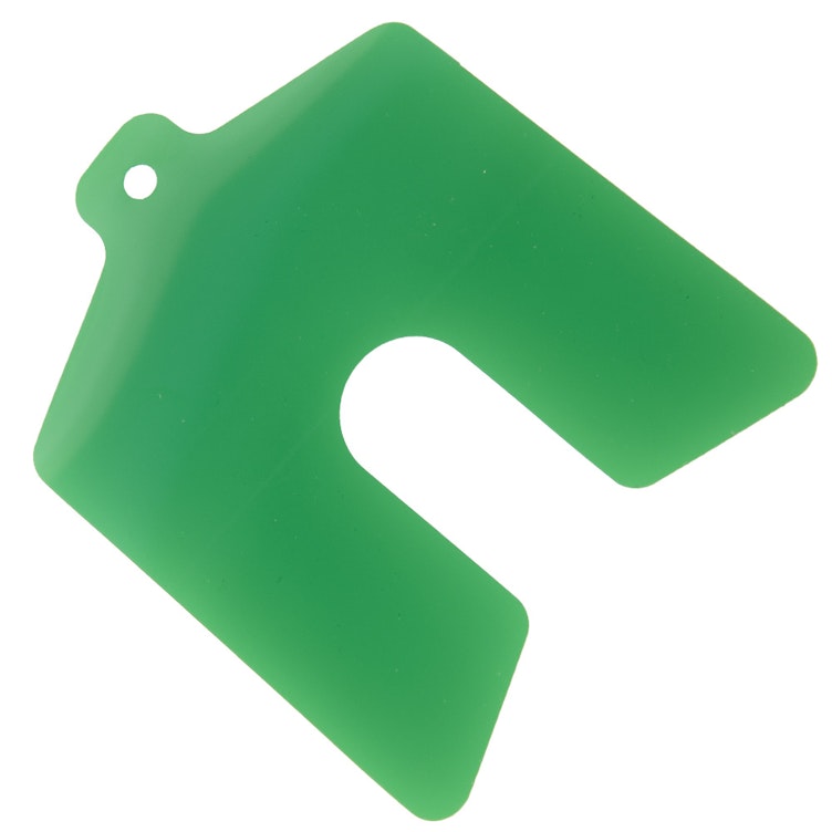 0.003" x 1" x 1" Green Polyester Slotted Shim - Package of 20