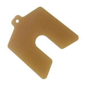 0.004" x 2" x 2" Tan Polyester Slotted Shim - Package of 20