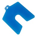0.005" x 1" x 1" Blue Polyester Slotted Shim - Package of 20