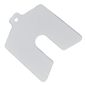 0.0075" x 2" x 2" Matte PVC Slotted Shim - Package of 20