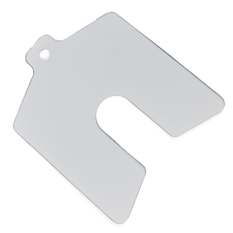 0.0075" x 1" x 1" Matte PVC Slotted Shim - Package of 20