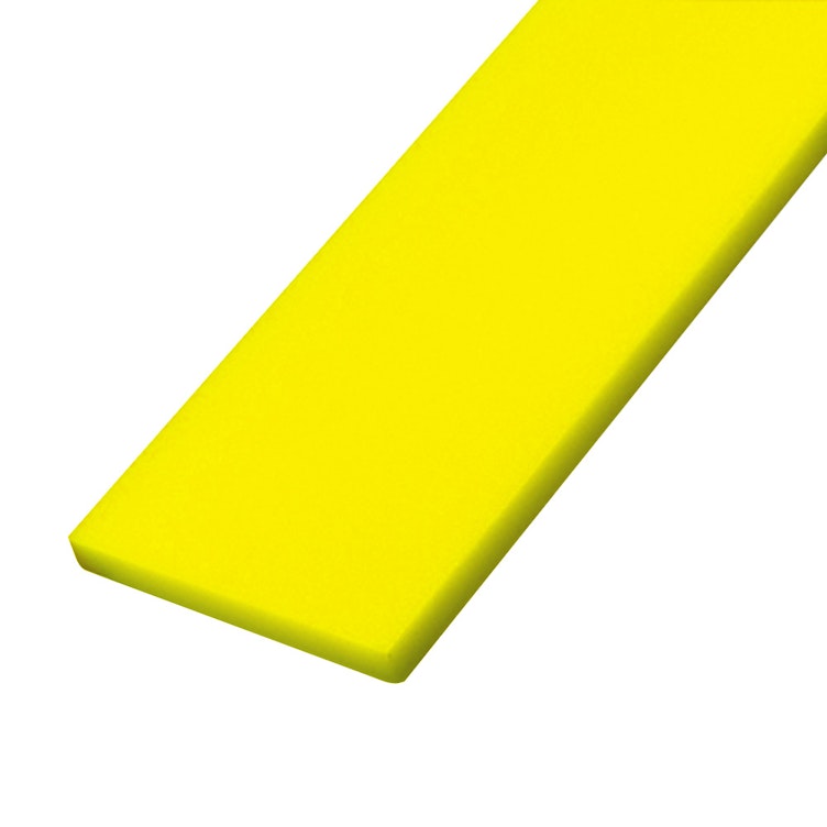 1" x 2" Yellow UHMW Polyethylene Rectangular Bar - 10' Length