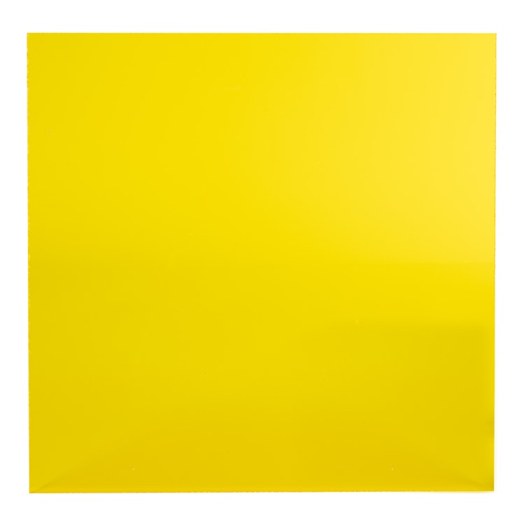 0.125" (3.2mm) x 24" x 24" Yellow 2208 Transparent Acrylic Sheet
