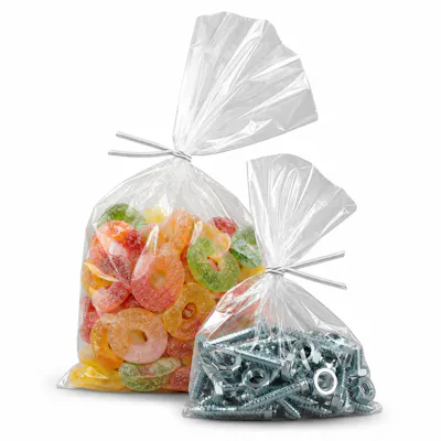Tuf-R® Polyethylene Flat Plastic  Bags, 5" x 5" to 7" x 24"