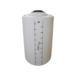 100 Gallon Natural MDLPE ProChem® Potable Water Tank (1.5 Specific Gravity) with Top & Bottom Port & 8" Lid - 27" Dia. x 47-3/4" Hgt.