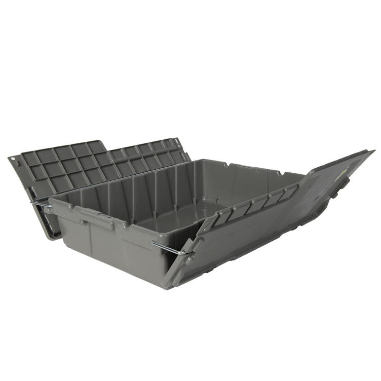 21.8" L x 15.1" W x 5.5" Hgt. Gray Security Shipper Container