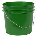 1 Gallon Green HDPE Economy Round Bucket with Wire Bail Handle (Lid sold separately)