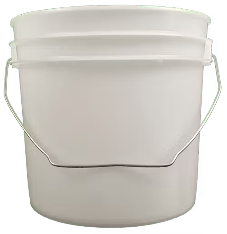 1 Gallon Natural HDPE Economy Round Bucket with Wire Bail Handle (Lid sold separately)
