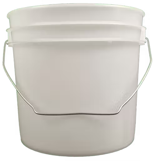 1 Gallon Natural HDPE Standard Round Bucket with Wire Bail Handle (Lid sold separately)