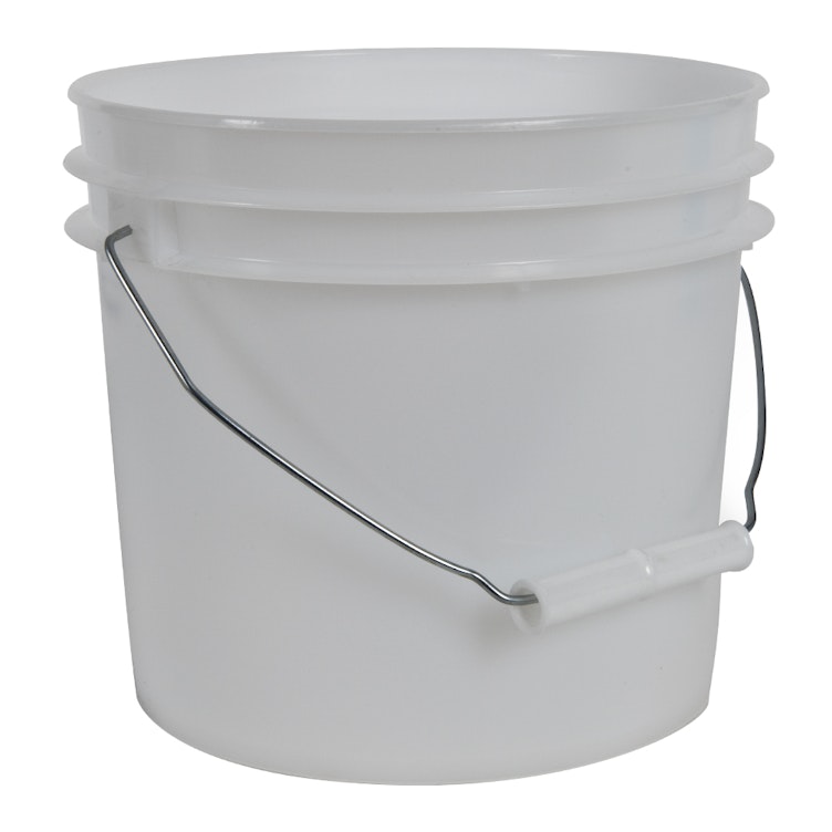 1 Gallon Natural HDPE Economy Round Bucket with Wire Bail Handle (Lid sold separately)