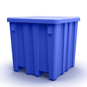 Royal Blue Meese Bulk Container with Lid (800 lbs. Capacity) - 45" L x 45" W x 44-1/4" Hgt.